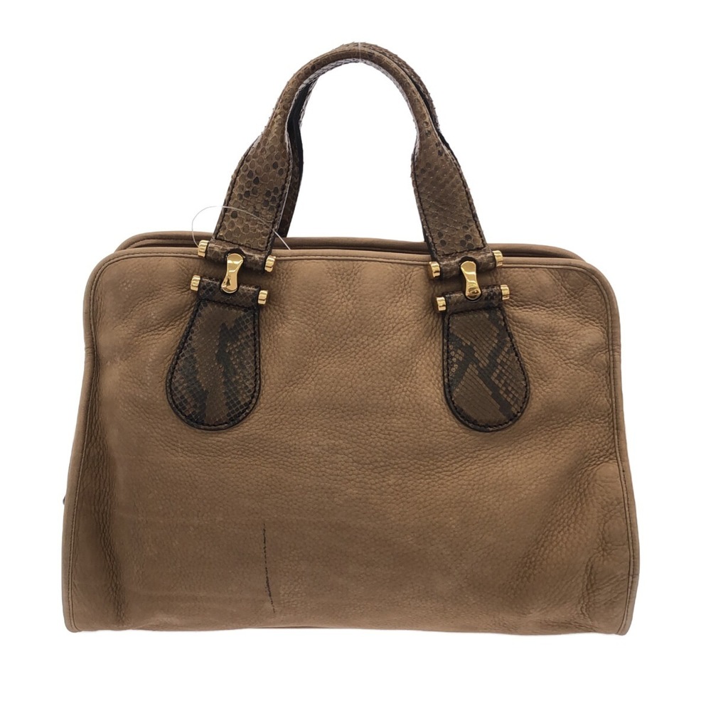 Gucci Handbag Nubuck Python Brown Brown - image 3